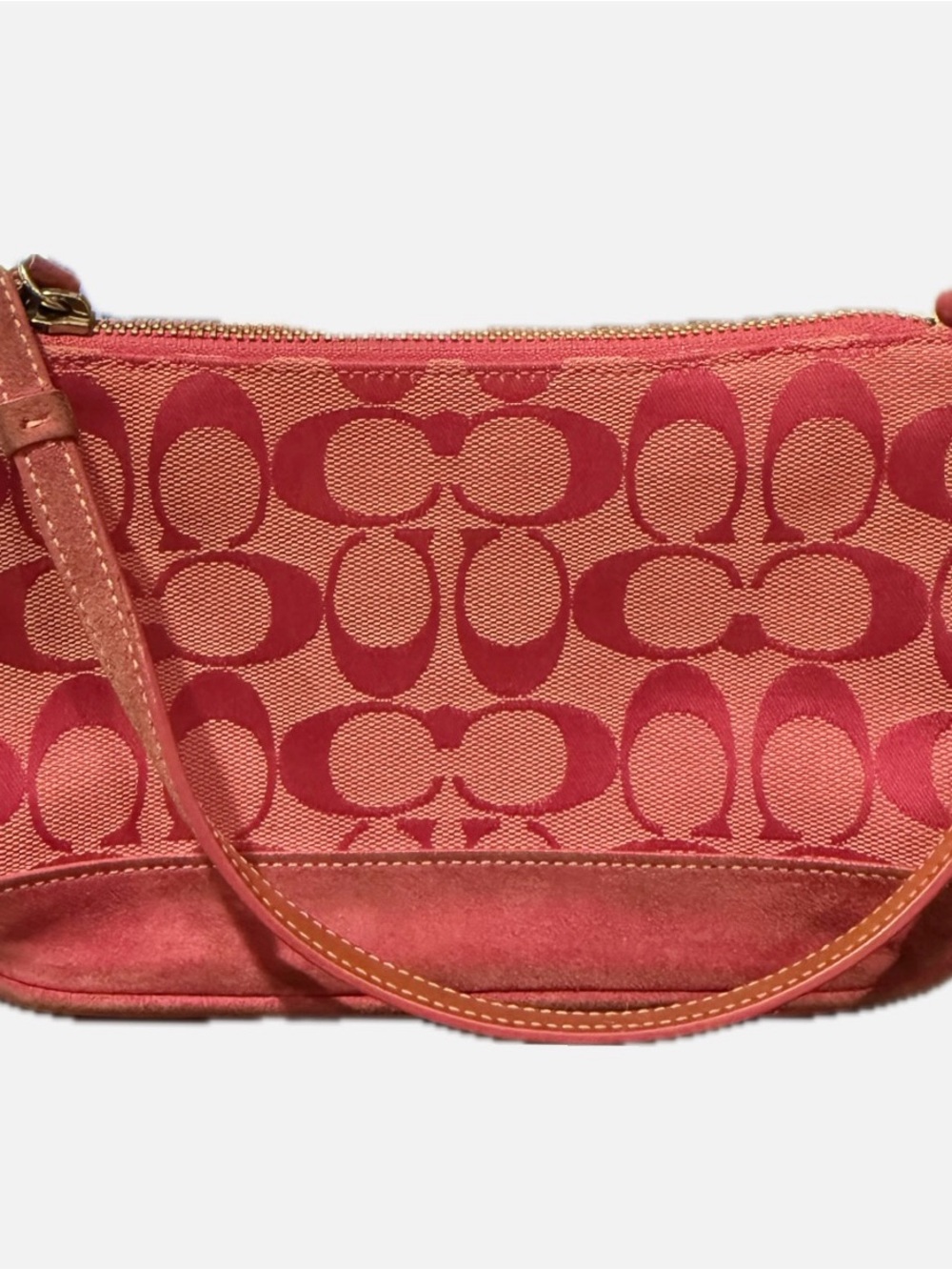 Vintage Y2K Signature Coach Hamptons Hot Pink Suede Bag